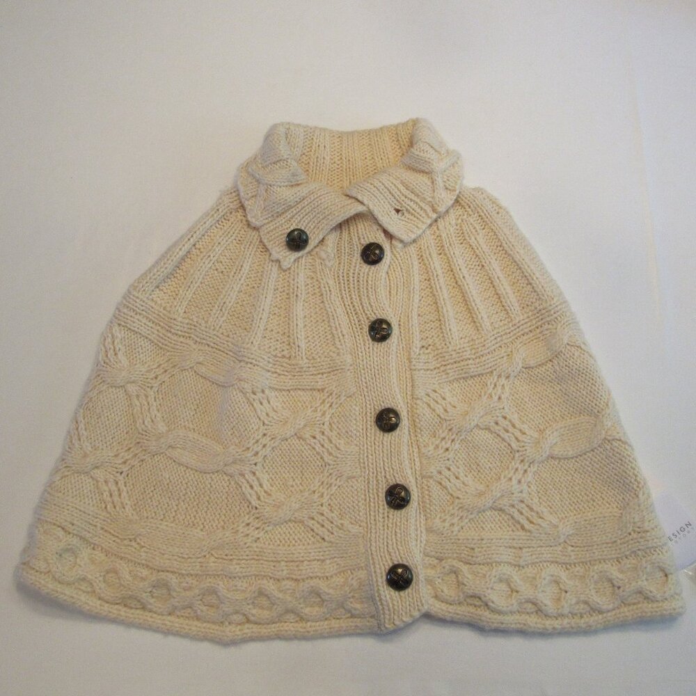 Design History Shrug Shawl Poncho Sweater Pearl NWT